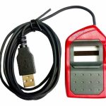 Morpho L1 Fingerprint Biometric Scanner with 1 Year RD Service Free & Latest Version Device adhaar Authentication - Red & Black